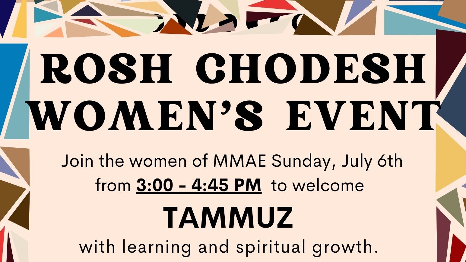 Copy of Women's Rosh Chodesh Event - Tamuz